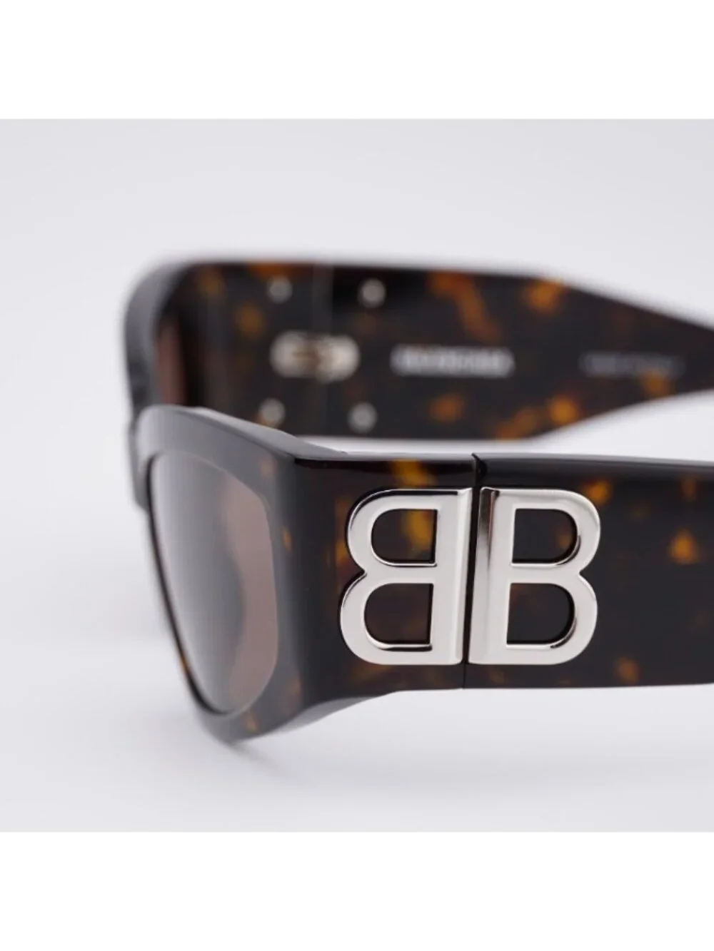 Balenciaga BB0321S 008 Sunglasses Dark Havana Cat Eye Frame, Brown Lenses